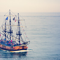Buy canvas prints of Bark Endeavour Whitby by Mike Shields