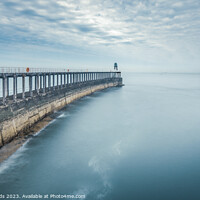 Buy canvas prints of Whitby Pier Long Exposure by Mike Shields