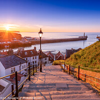 Buy canvas prints of Whitby's 199 Steps by Mike Shields
