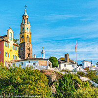 Buy canvas prints of Portmeirion Clock Tower by Mike Shields