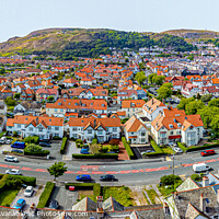 Buy canvas prints of Wide shot of Llandudno Town by Mike Shields