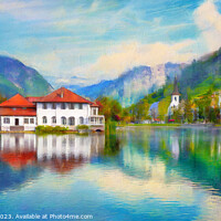 Buy canvas prints of Luxury Lakeside Villas by Mike Shields