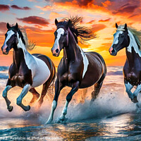 Buy canvas prints of Three Wild Horses by Mike Shields
