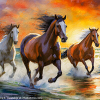 Buy canvas prints of Four Wild Horses by Mike Shields