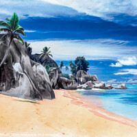 Buy canvas prints of Anse Source d'Argent, Seychelles by Mike Shields