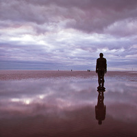 Buy canvas prints of Solitude's Serenade on Crosby Beach by Mike Shields