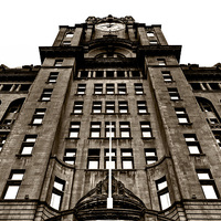Buy canvas prints of Liver Building's Skyward Gaze by Mike Shields
