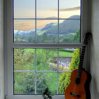 Buy canvas prints of Bonsai and Spanish Guitar Window by philip clarke