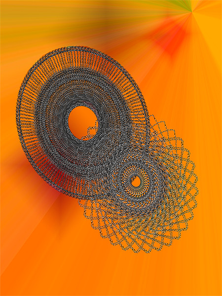 Spirals on Orange Ray Background Picture Board by philip clarke