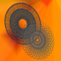 Buy canvas prints of Spirals on Orange Ray Background by philip clarke