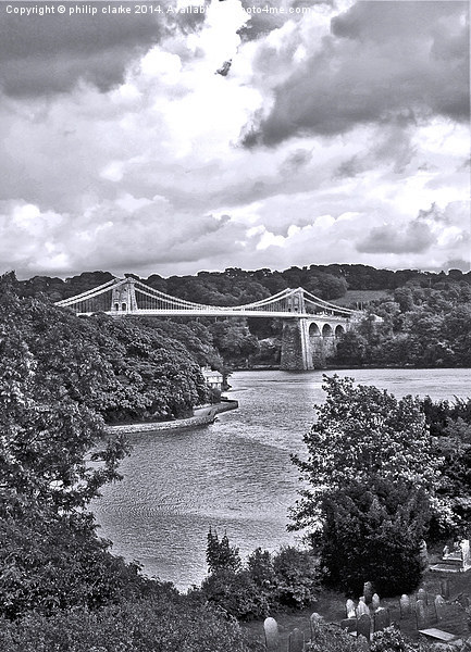  View to The Menai Suspension Bridge Picture Board by philip clarke