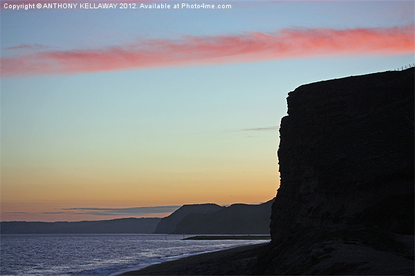 SUNSET AT BURTON BRADSTOCK DORSET Picture Board by Anthony Kellaway