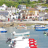 Buy canvas prints of LYME REGIS HARBOUR FROM THE COBB by Anthony Kellaway