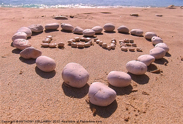LOVE IN THE SAND Picture Board by Anthony Kellaway