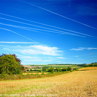 Buy canvas prints of VAPOUR TRAILS HAMPSHIRE by Anthony Kellaway