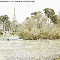 Buy canvas prints of STRATFORD UPON AVON PENCIL PICTURE by Anthony Kellaway