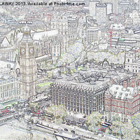 Buy canvas prints of BIG BEN LONDON DRAWING by Anthony Kellaway