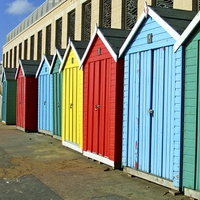 Buy canvas prints of BEACH HUTS by Anthony Kellaway