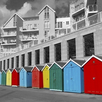 Buy canvas prints of BOSCOMBE BEACH HUTS by Anthony Kellaway
