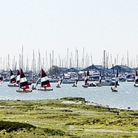 Buy canvas prints of RIVER HAMBLE PANORAMIC by Anthony Kellaway
