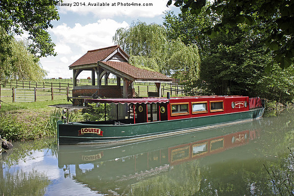 CANAL BARGE LOUISE ON THE BASNGSTOKE CANAL Picture Board by Anthony Kellaway