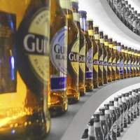 Buy canvas prints of  GUINNESS BOTTLES by Anthony Kellaway