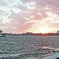Buy canvas prints of  PORTSMOUTH SUNSET by Anthony Kellaway