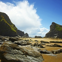 Buy canvas prints of  BEDRUTHAN STEPS BEACH by Anthony Kellaway