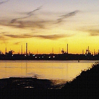 Buy canvas prints of  SUNSET AT FAWLEY REFINERY by Anthony Kellaway