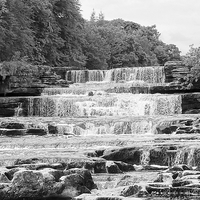 Buy canvas prints of  AYSGARTH FALLS BLACK AND WHITE by Anthony Kellaway