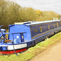 Buy canvas prints of  CANAL BARGE by Anthony Kellaway