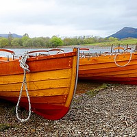 Buy canvas prints of             DERWENT WATER ROWING BOATS             by Anthony Kellaway
