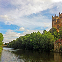 Buy canvas prints of DURHAM CATHEDRAL AND THE RIVER WEAR by Anthony Kellaway