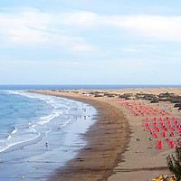 Buy canvas prints of     Maspalomas beach and dunes                     by Anthony Kellaway