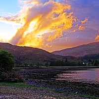Buy canvas prints of    Loch a Choire sunset                            by Anthony Kellaway