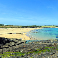 Buy canvas prints of     HARLYN BAY PANORAMIC                   by Anthony Kellaway