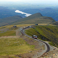 Buy canvas prints of   Snowdon mountain railway passing place           by Anthony Kellaway