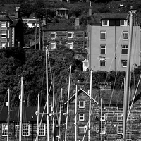 Buy canvas prints of Boat Masts at Barmouth by Simon Alesbrook