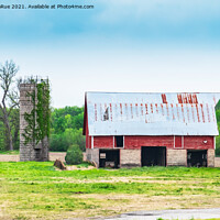 Buy canvas prints of American Barn and Silo by Betty LaRue