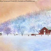 Buy canvas prints of The Red Barn by Betty LaRue
