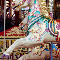 Buy canvas prints of Funfair Carousel Horse by VICTORIA HENDRICK