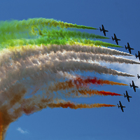 Buy canvas prints of Frecce Tricolori on Display by Adam Withers
