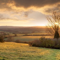 Buy canvas prints of Golden winters morning, England by Andrew Roland