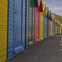 Buy canvas prints of Beach huts in Whitby by James Marsden