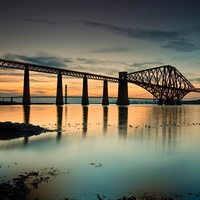 Buy canvas prints of Forth Rail bridge sunset by James Marsden