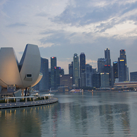 Buy canvas prints of  Singapore skyline by James Marsden