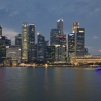 Buy canvas prints of Singapore at dusk by James Marsden