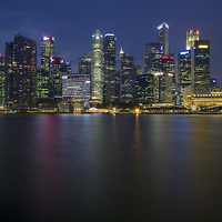 Buy canvas prints of  Singapore at night by James Marsden