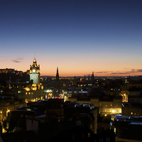 Buy canvas prints of  Edinburgh skyline at twilight by James Marsden