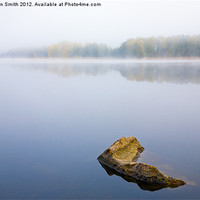 Buy canvas prints of Morning mist over lake by Kathleen Smith (kbhsphoto)